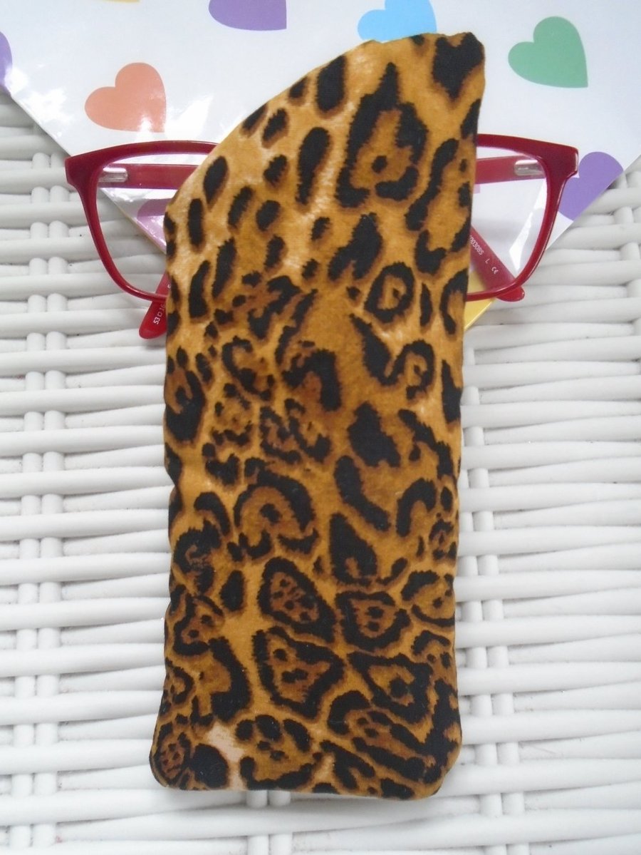 Leopard Print Glasses Case Lined & Padded 