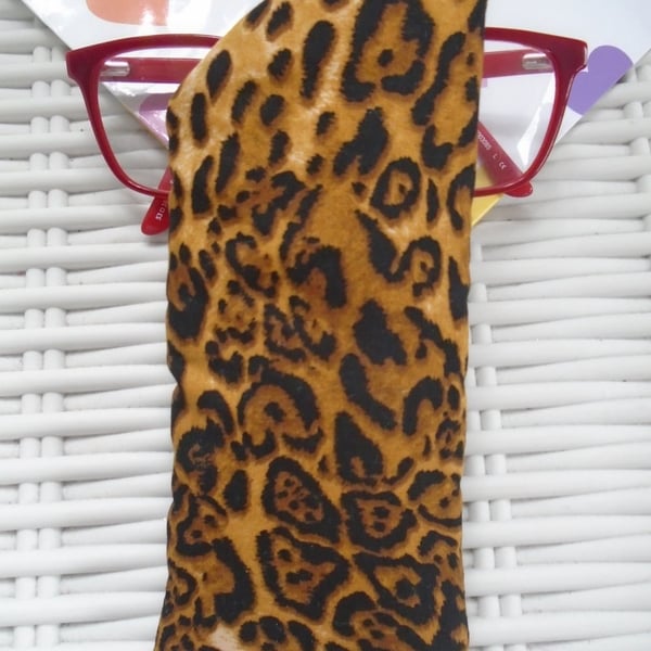 Leopard Print Glasses Case Lined & Padded 