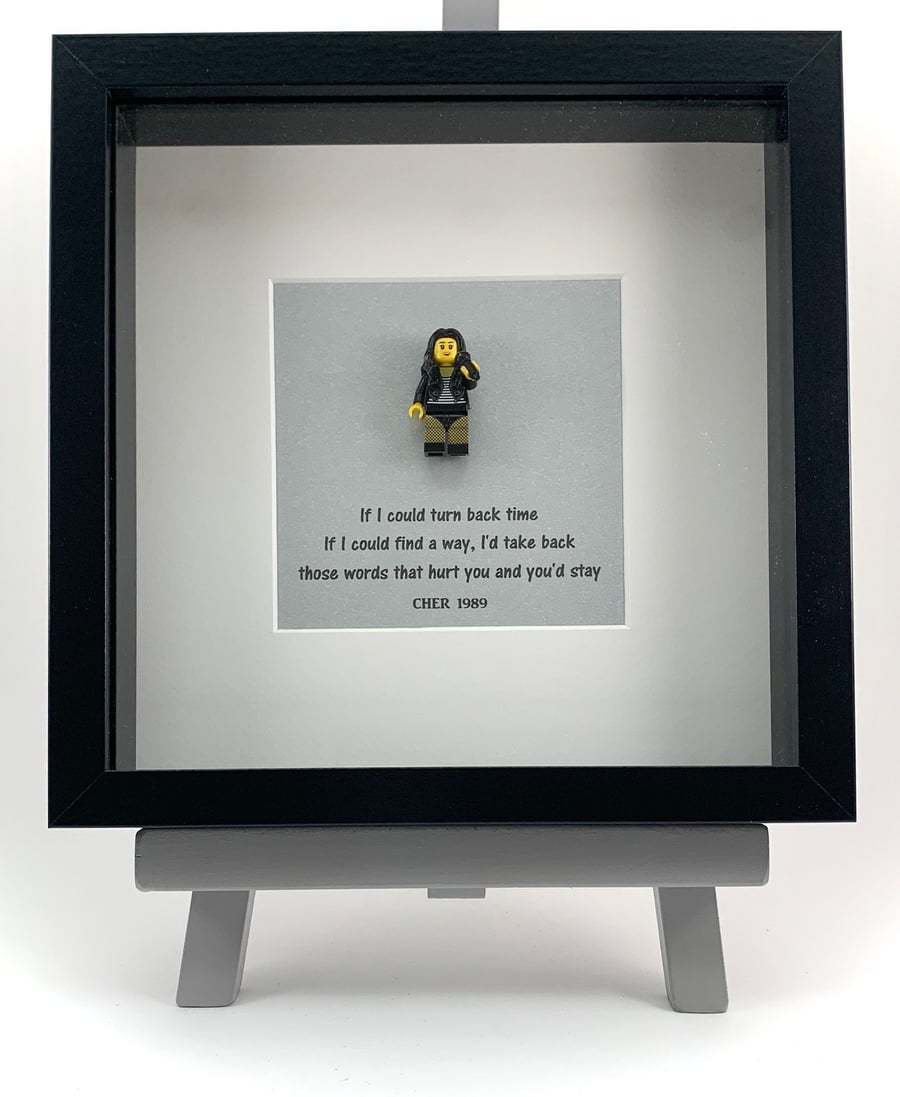 Cher custom mini Figure framed picture 25 by 25 cm