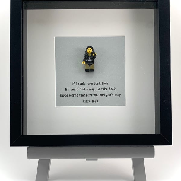 Cher custom mini Figure framed picture 25 by 25 cm