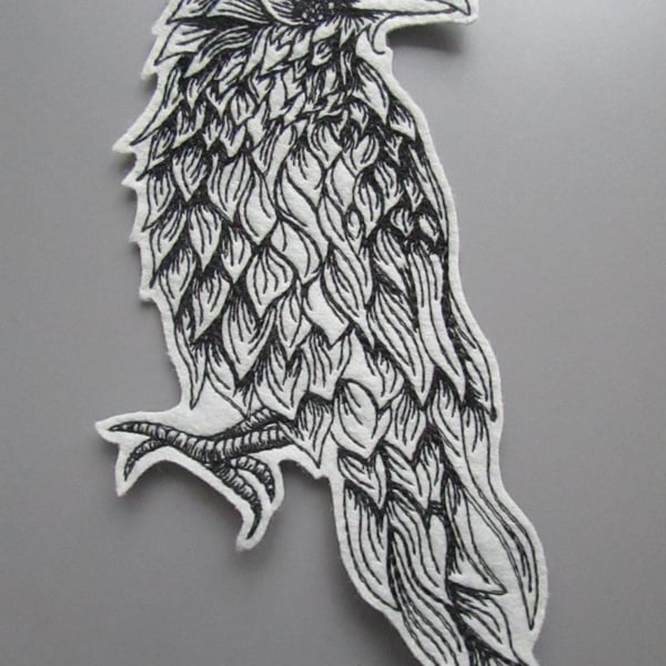 Raven Embroidered Sew on Applique Patch