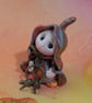 Tiny Treasury Gnome 'Celestine' with keys OOAK Sculpt by Ann Galvin