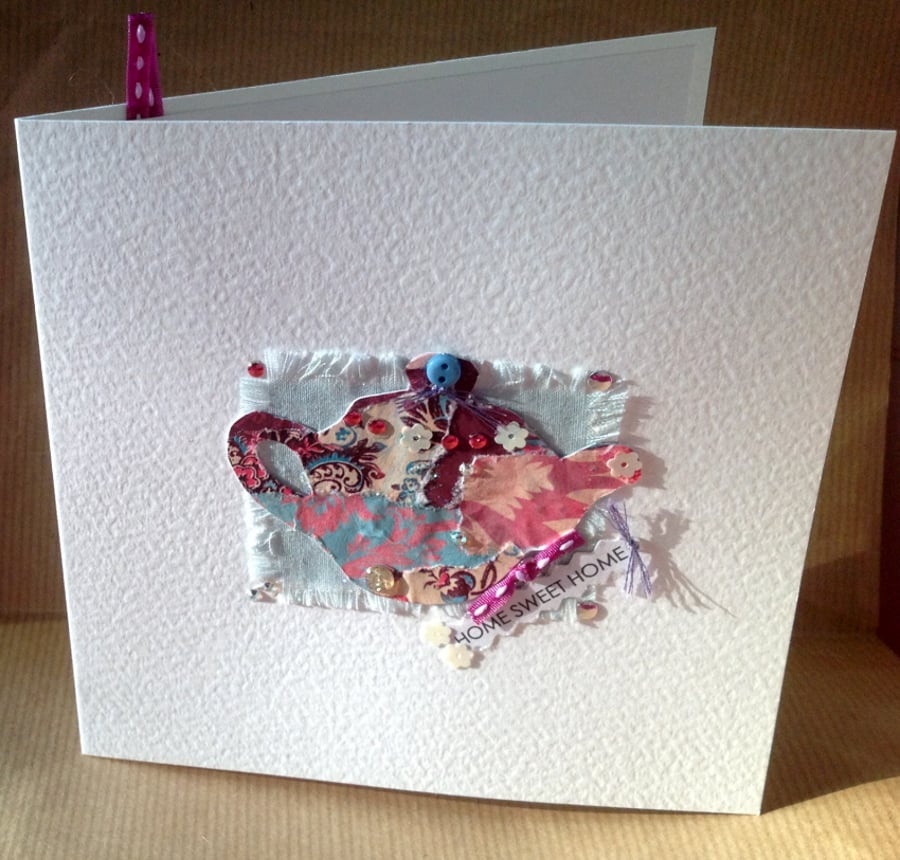 Greeting Card,'Pretty Patch New Home', Handmade Card