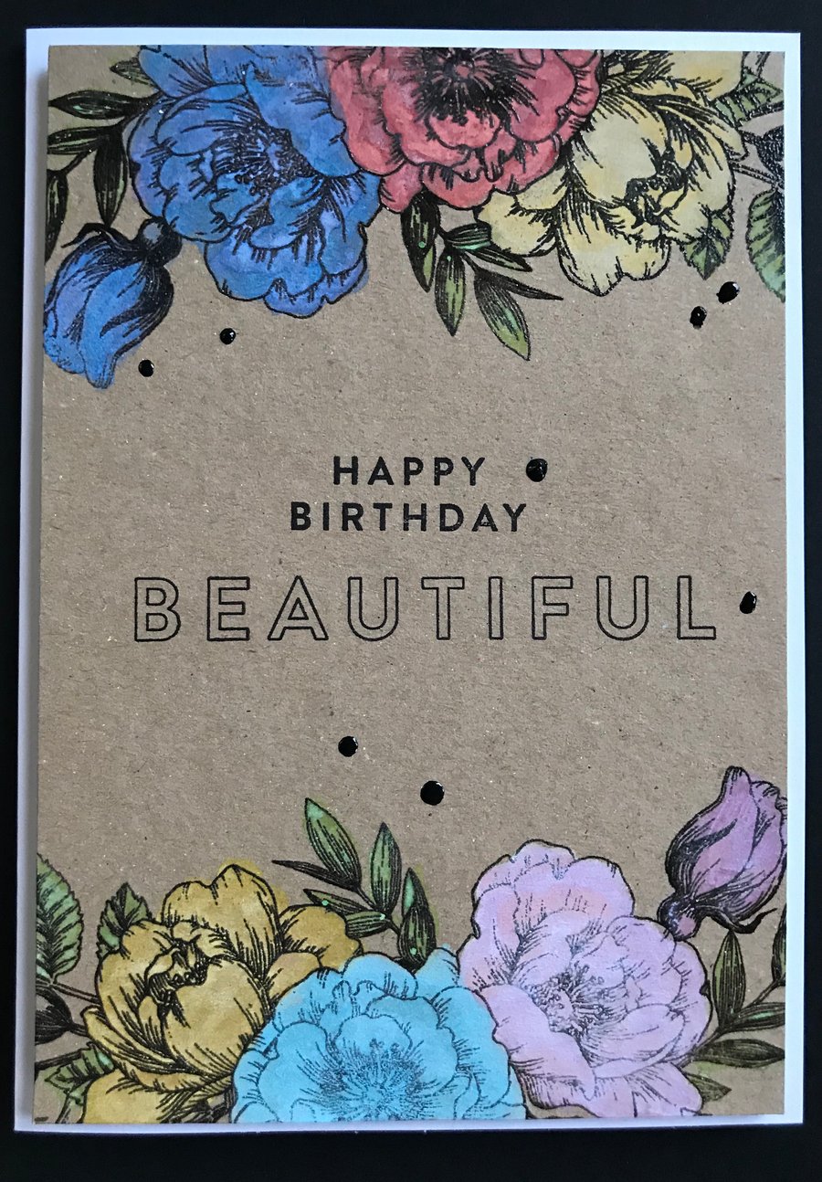 Birthday "Beautiful Flowers" Card