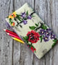 Pencil Case made from Rare 1940s Vintage Barkcloth Fabric, Lilac - Image 5