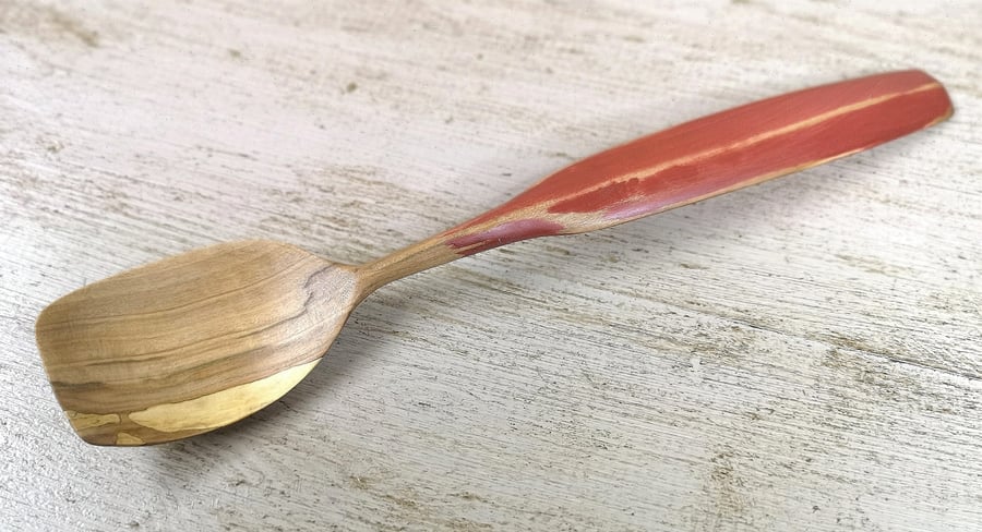 Hand Carved Rustic Wooden Eating Spoon