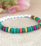 "fearless" mixed howlite stretch bracelet  - Image 2
