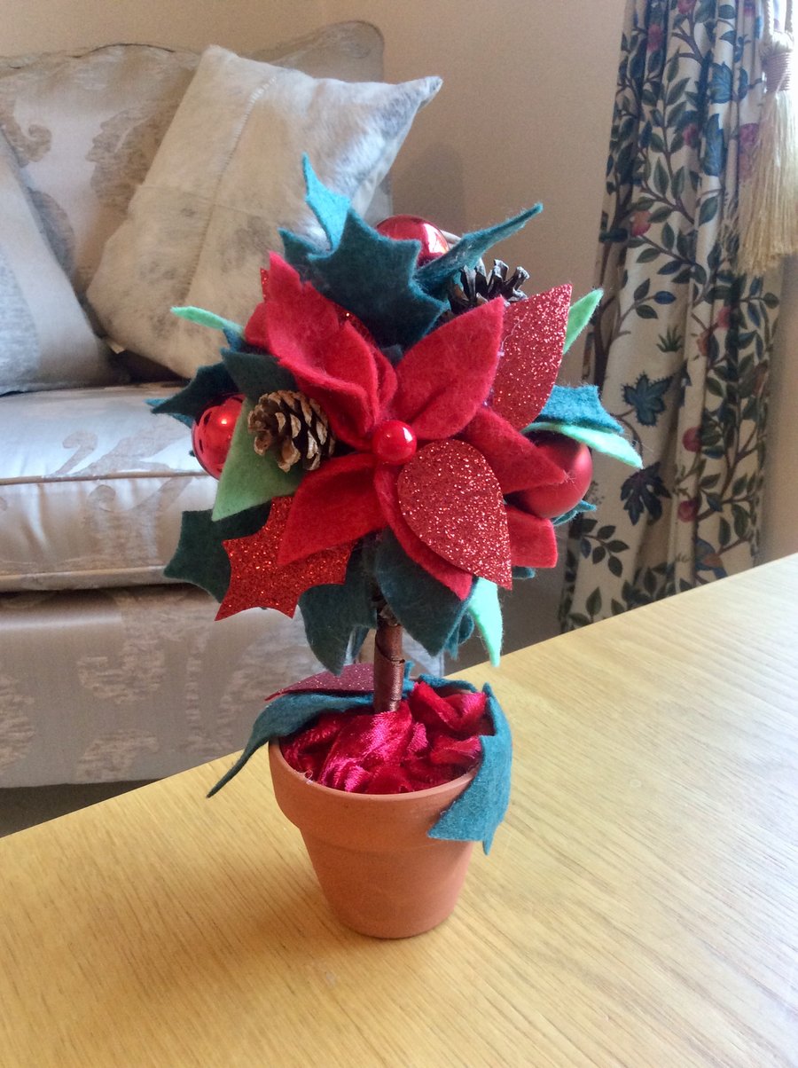 Christmas Tree Topiary Centrepiece Decoration Small