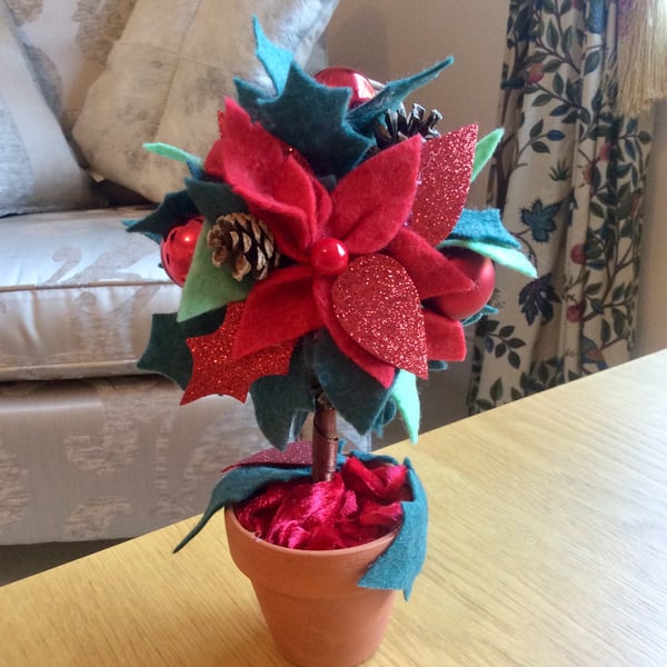 Christmas Tree Topiary Centrepiece Decoration Small