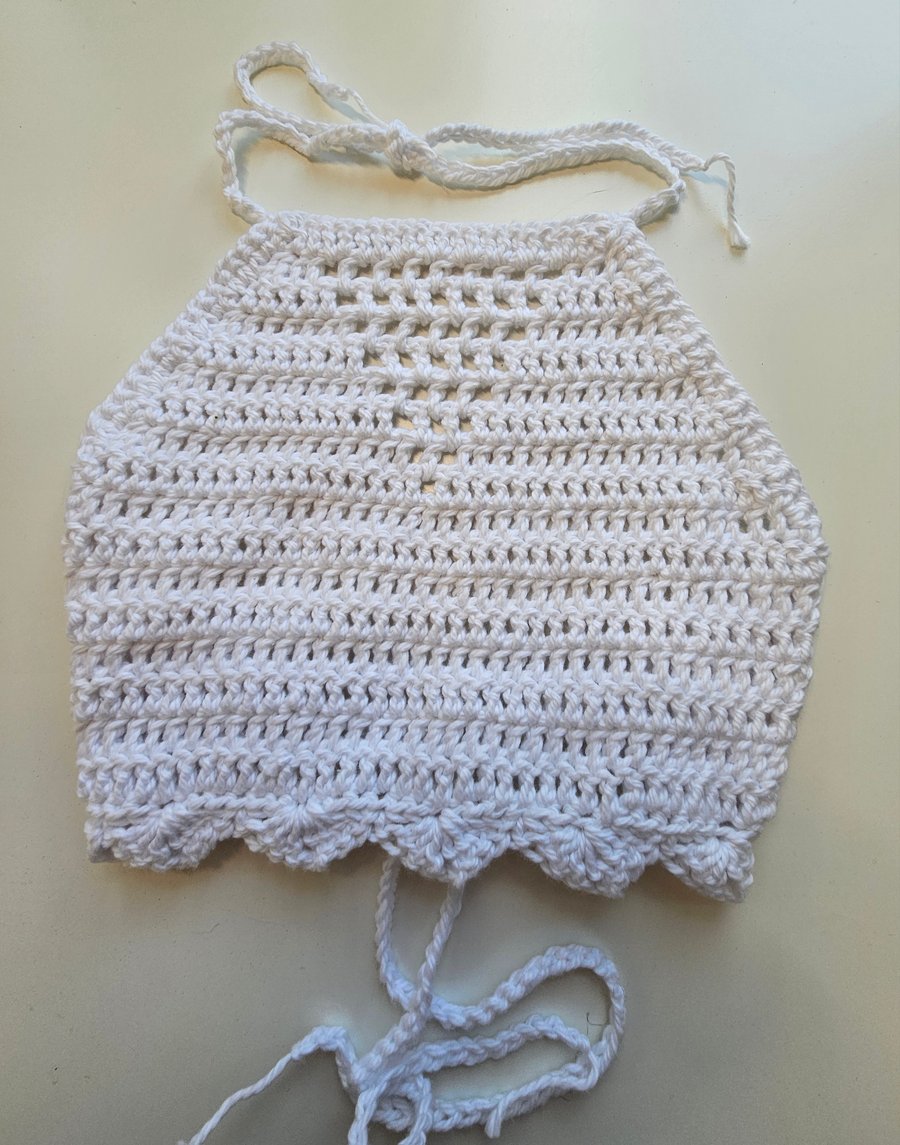 Boho festival crochet halter neck crop top