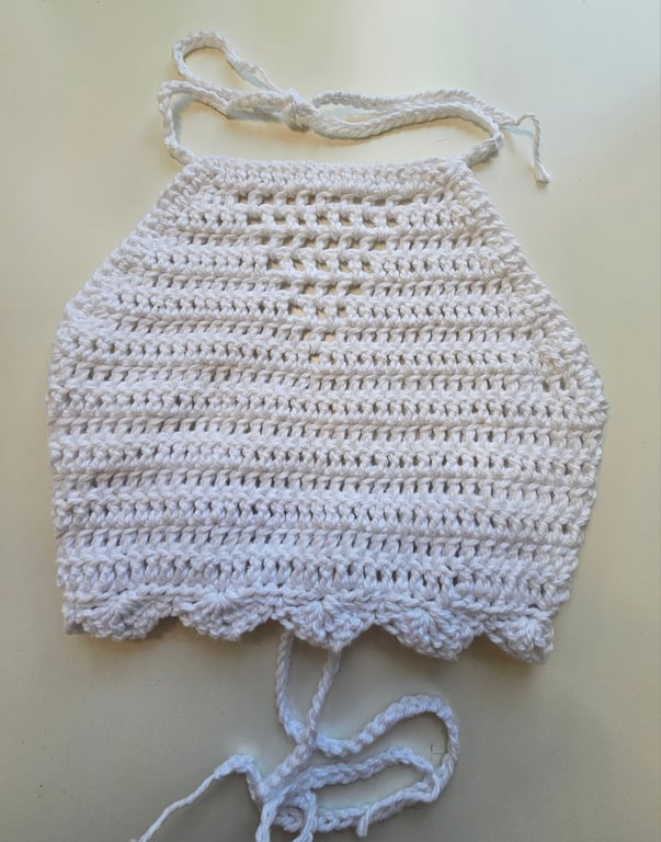 Boho festival crochet halter neck crop top