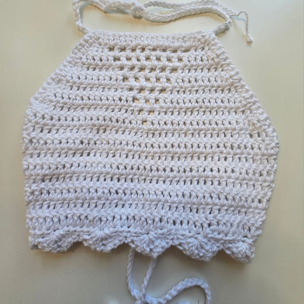 Boho festival crochet halter neck crop top