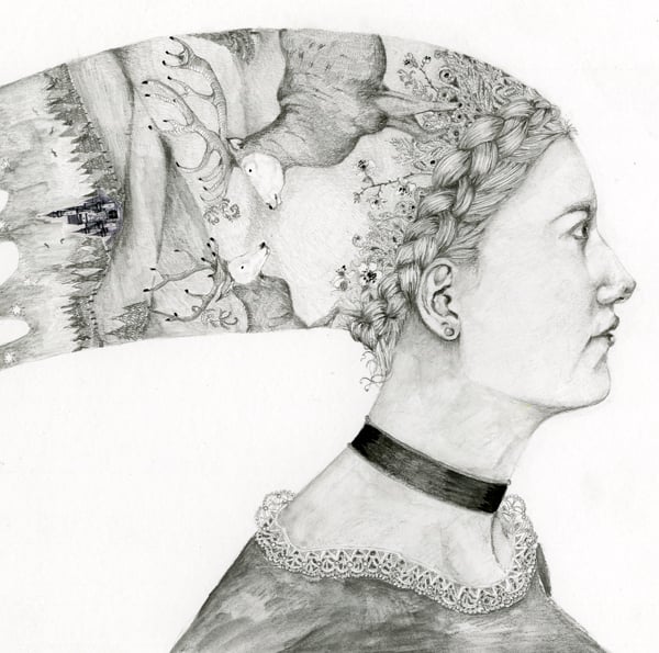 Deer Head original Pencil drawing