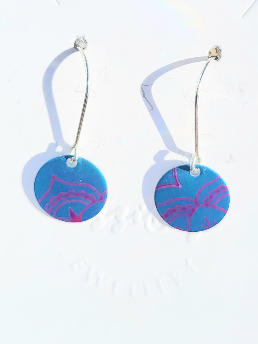 Handmade Aluminium and Silver Reversible Earrings