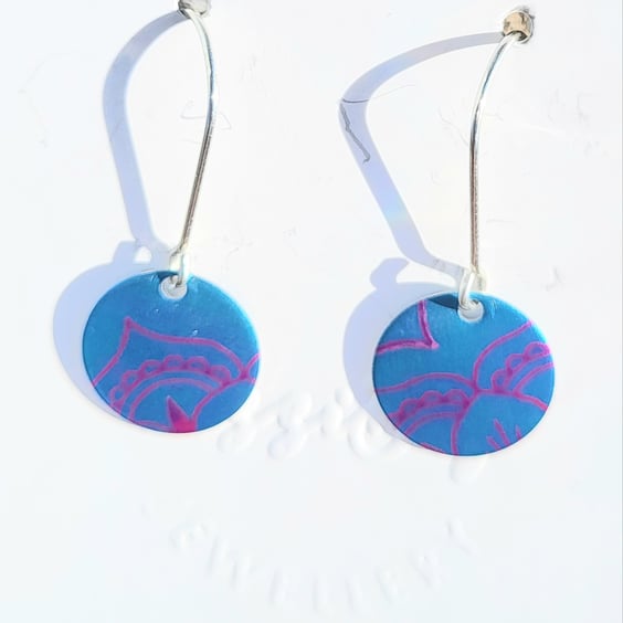 Handmade Aluminium and Silver Reversible Earrings