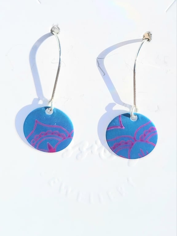 Handmade Aluminium and Silver Reversible Earrings