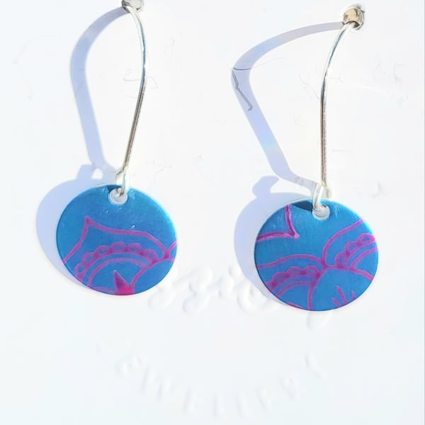 Handmade Aluminium and Silver Reversible Earrings