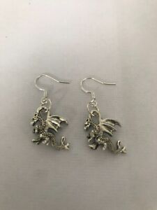 dragon charm hook earrings