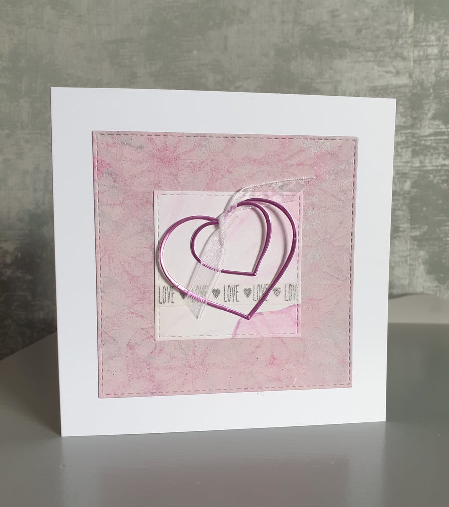 Pink Heart Valentine's Day Card 