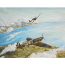 SPITFIRE Aircraft Greeting Card-Original Aviation Art Design-Father's Day Card