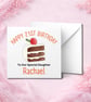 Personalised 21st Birthday Card, Chocolate Cake Design, Custom Name card