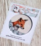 Red fox pocket mirror - 58mm (2.25 inches) round - Image 2