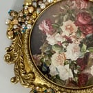 Upcycled bedazzled gold frame 