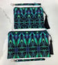 Turquoise patterned zip clutch bag wrist strap silky tassel & charm 2 options - Image 8