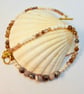 Striped Agate, Glass Pearl & Shell Necklace, Birthday Present, Anniversary gift - Image 5