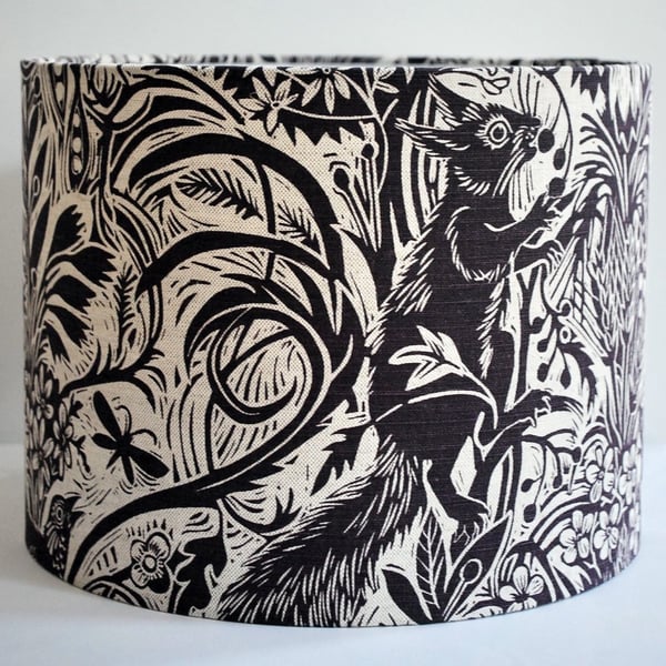 Squirrel and Sunflower Drum Lampshade