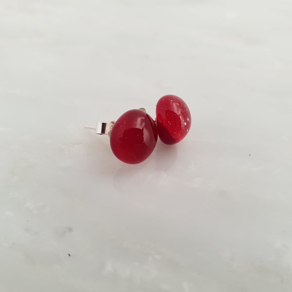 Red Stud Earrings