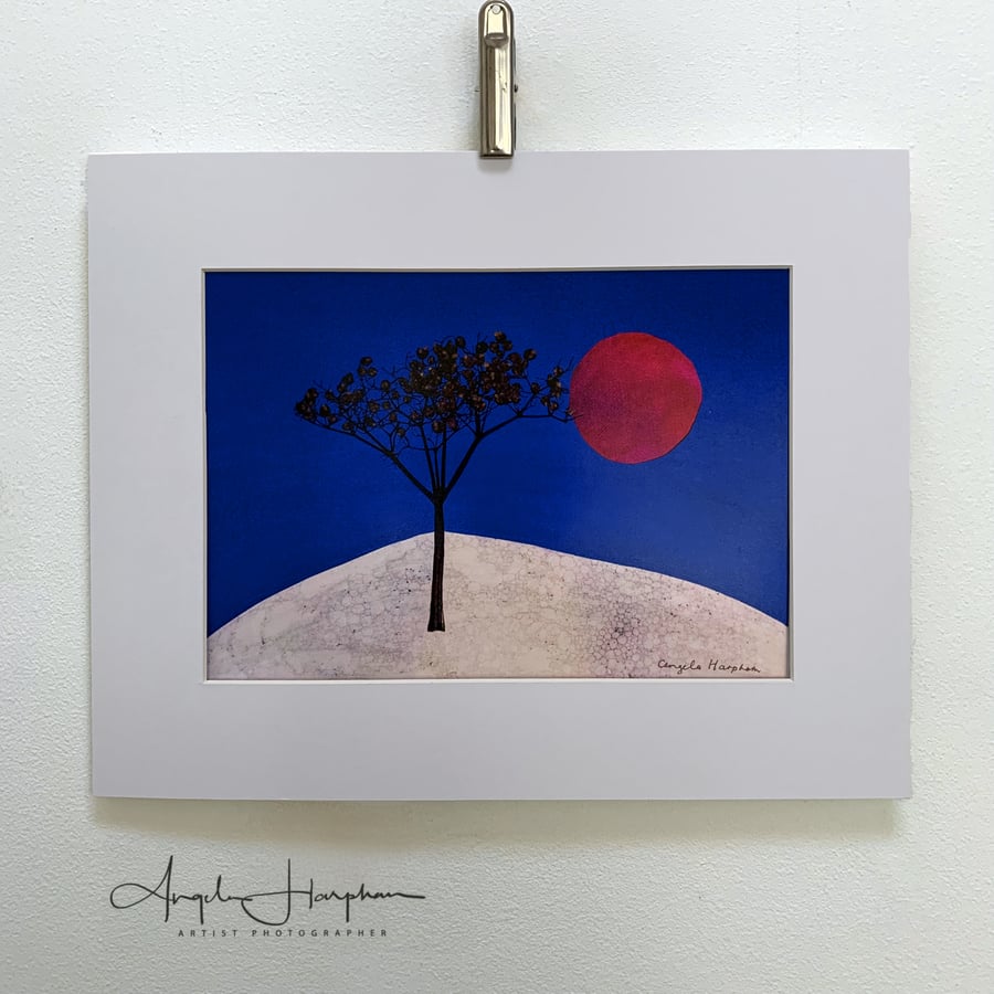 Digital Art Print - 'Elderberry Tree' - Pink Moon - Summer