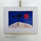 Digital Print - 'Elderberry Tree' - Dawn or Dusk with 'Moon' or 'Sun' - Summer