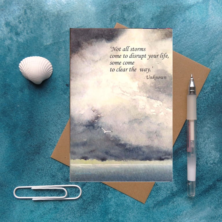 Words of wisdom series quote greeting card - not all storms cello free