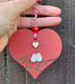 Sea Glass Lovebirds Heart, Handmade Wedding & Engagement Keepsake, Romantic Gift - Image 7