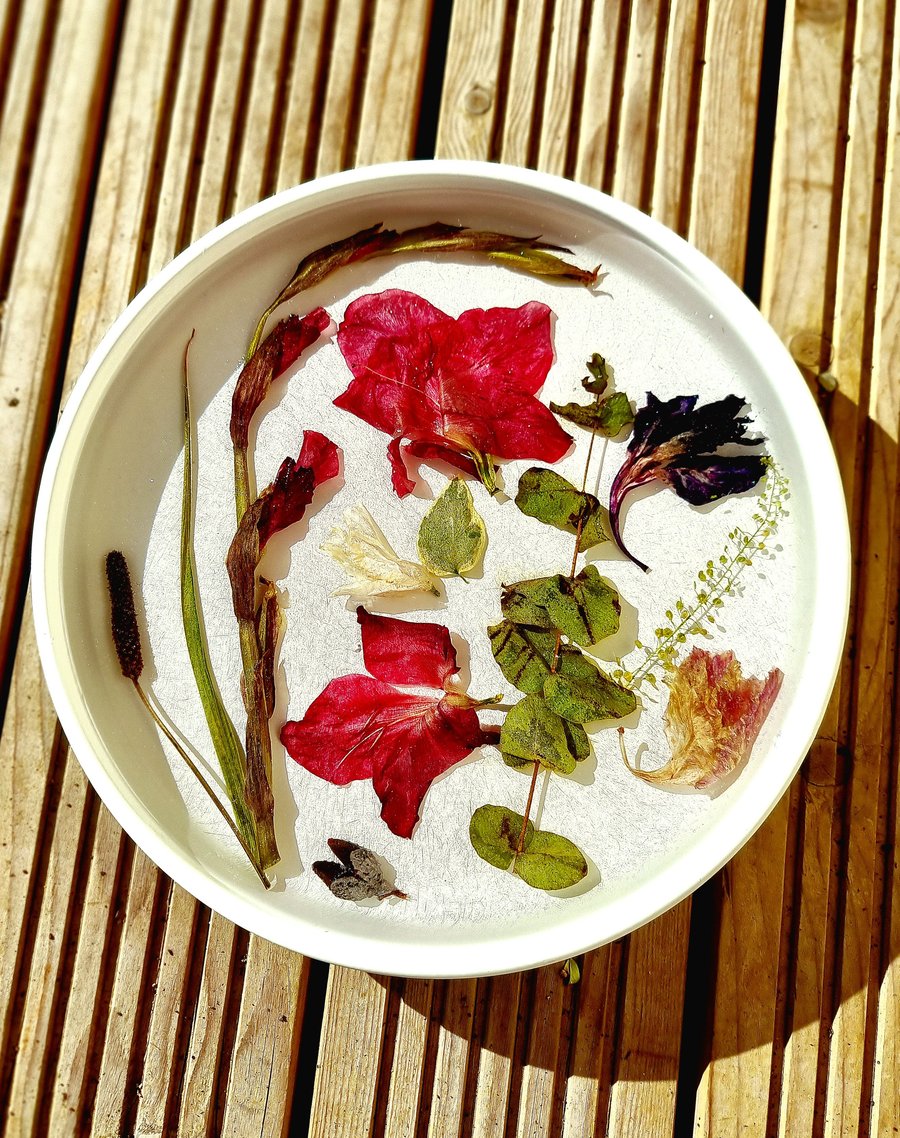 Turnaround Rotary Tray Lazy Susan made of Preserved Flowers & Epoxy Resin Custom