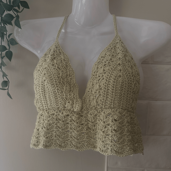 Hand crocheted Bra festival top
