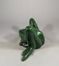 Ceramic Green Frog Garden Nature Pond Wildlife Amphibian Ornament Decoration. - Image 2