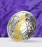 Keum boo Brooch, Handmade Silver and Gold brooch, Archaeological, Amethyst stone - Image 4