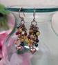 Copper chain and agate dangle earrings with heart charm  - Image 8