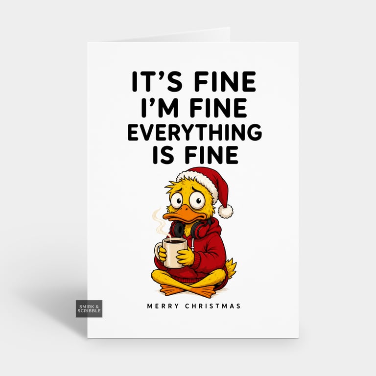 Funny Christmas Card - Fine Yellow Duck