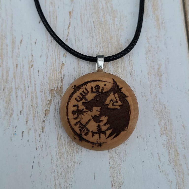 Fenrir Wolf Pendant Viking Strength Jewellery