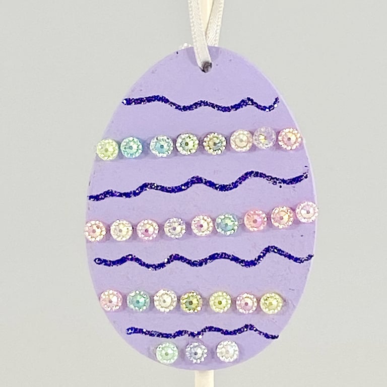 Easter egg decoration - hanging jewelled egg, handmade