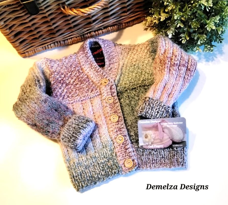 Designer Baby Girl's Super Soft Hand Knitted Cardigan  6 - 12  months size