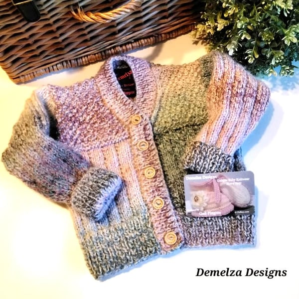 Designer Baby Girl's Super Soft Hand Knitted Cardigan  6 - 12  months size