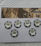 Buttons Six Black and White Flower Buttons
