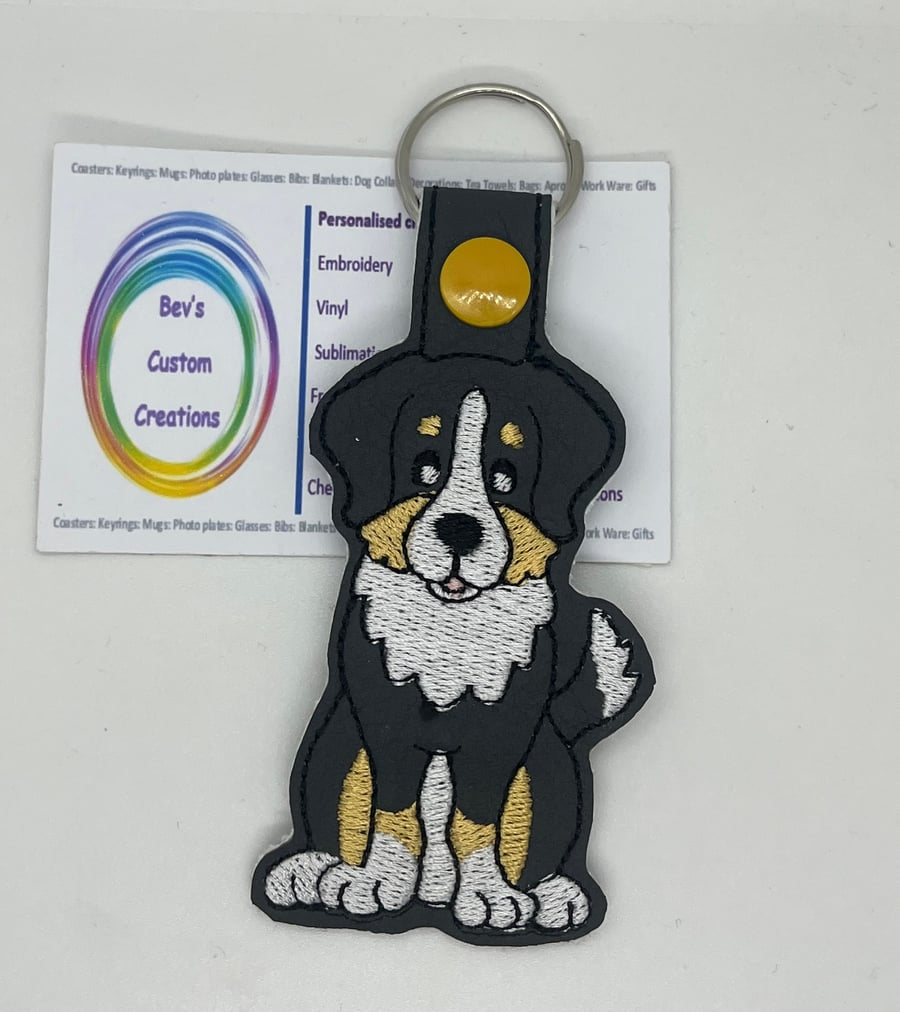 Embroidered Australian Shepard Keyring