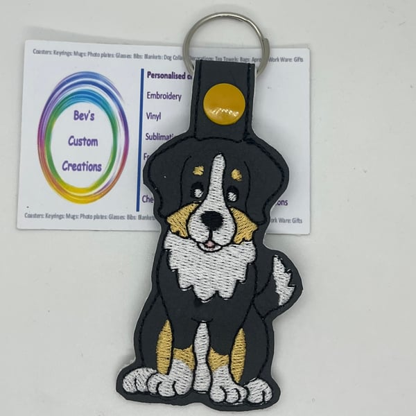 Embroidered Australian Shepard Keyring