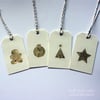 Handmade cream, gilded Christmas gift tags, pack of 4