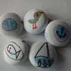 Nautical Mix fabric covered buttons boats anchor duck fish